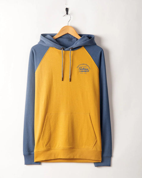 Saltrock Vegas Script - Mens Pop Raglan Hoodie - Yellow