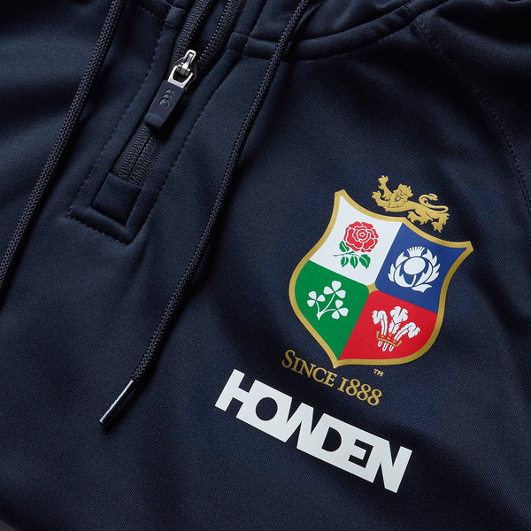 MENS BRITISH & IRISH LIONS 1/4 ZIP HOODY NAVY