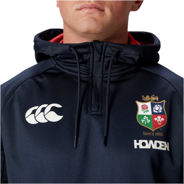 MENS BRITISH & IRISH LIONS 1/4 ZIP HOODY NAVY