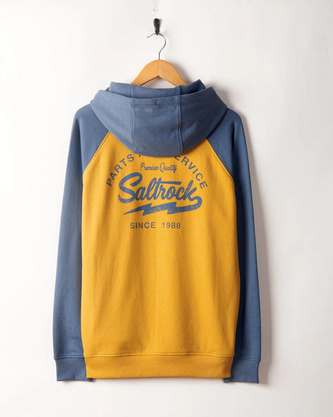 Saltrock Vegas Script - Mens Pop Raglan Hoodie - Yellow