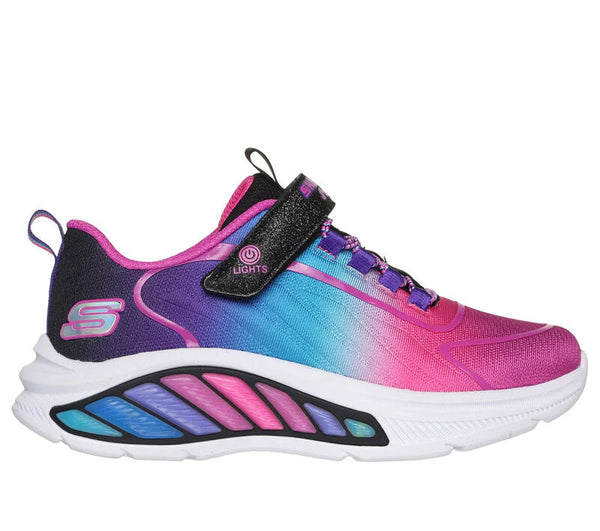 Skechers Girls Trainer S Lights Rainbow Cruisers Black/Multi