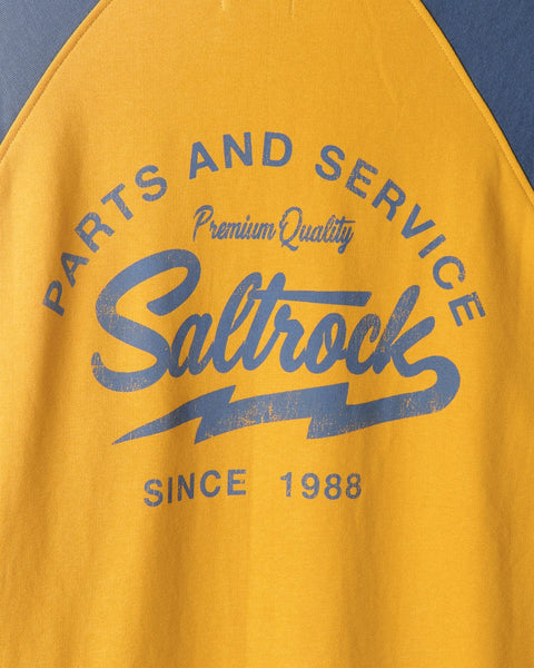 Saltrock Vegas Script - Mens Pop Raglan Hoodie - Yellow