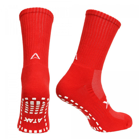 Atak Grip Socks Mid Length-Red