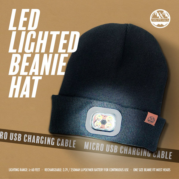 Six Peaks LED Lighted Beanie Hat-GREY