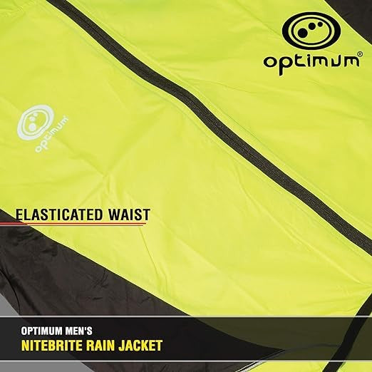 Optimum Men's Rain Jacket Nitebrite Hi Vis For Running Cycling Hiking Mountain Climbing.